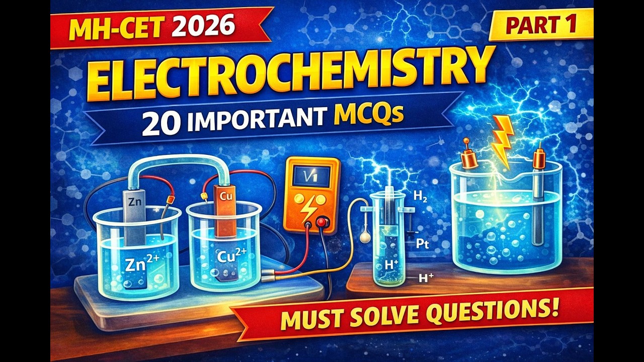 Electrochemistry Important Questions | Chemistry MCQs | MH CET 2026 | Class 12 PYQs