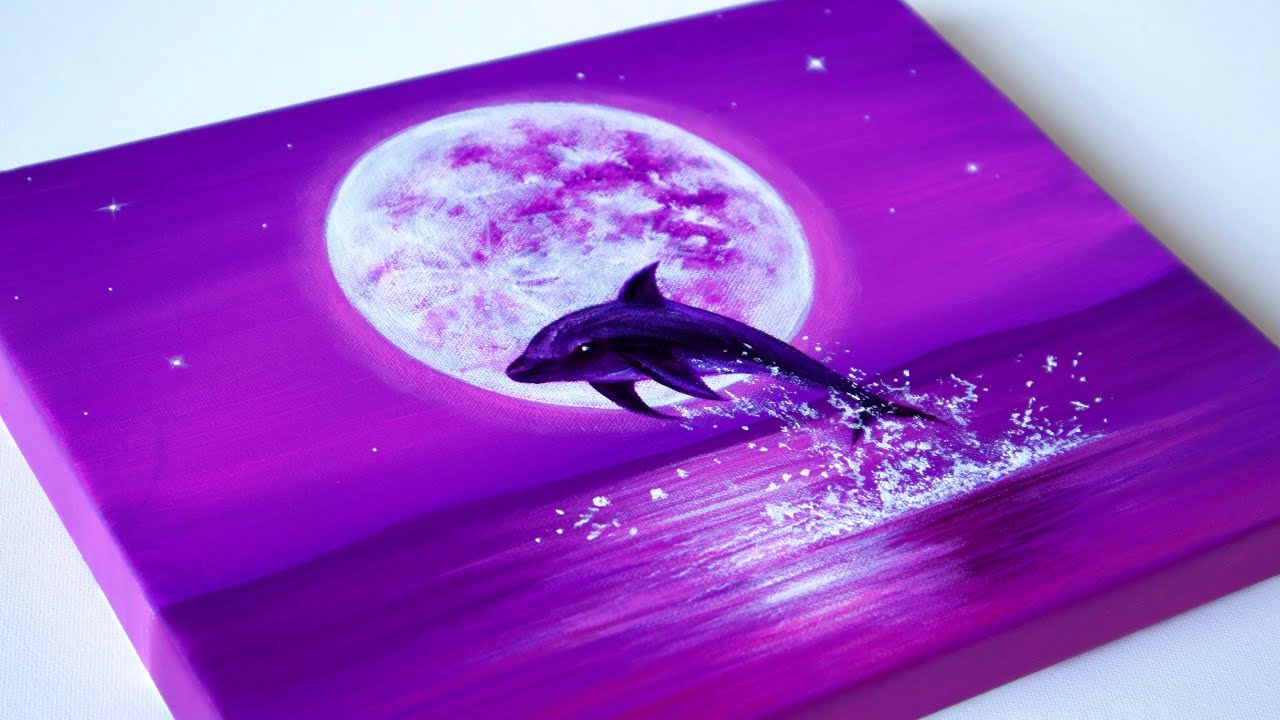Full Moon Painting | Moonlight Acrylic Painting