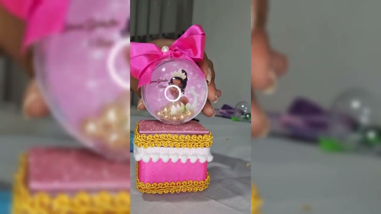 DIY: Como fazer Lembrancinha de Luxo Princesa Tiana caixinha de acrílico (Passo a Passo Completo)👑🐸