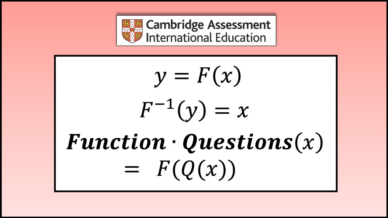 Pure 1 | Function Exam Questions - 2025