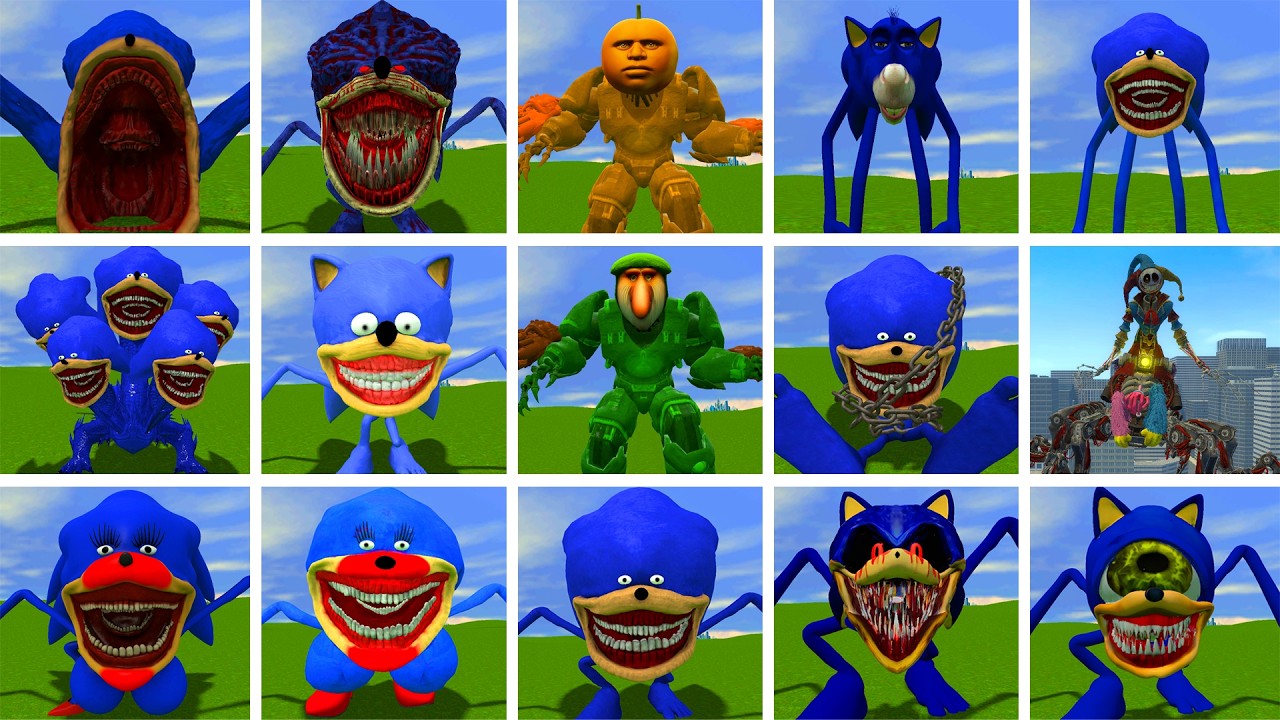 SONIC INNYUME SMILEY'S VS SEA EATER VS SHIN SONIC TAPES FAMILY VS POPPY 5 in Garry's Mod