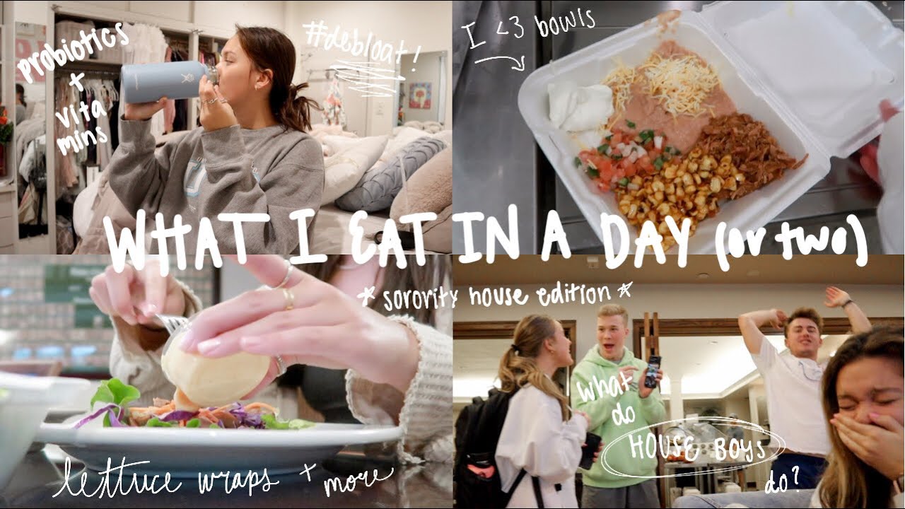 WHAT I EAT IN A DAY (or two) IN A COLLEGE SORORITY HOUSE