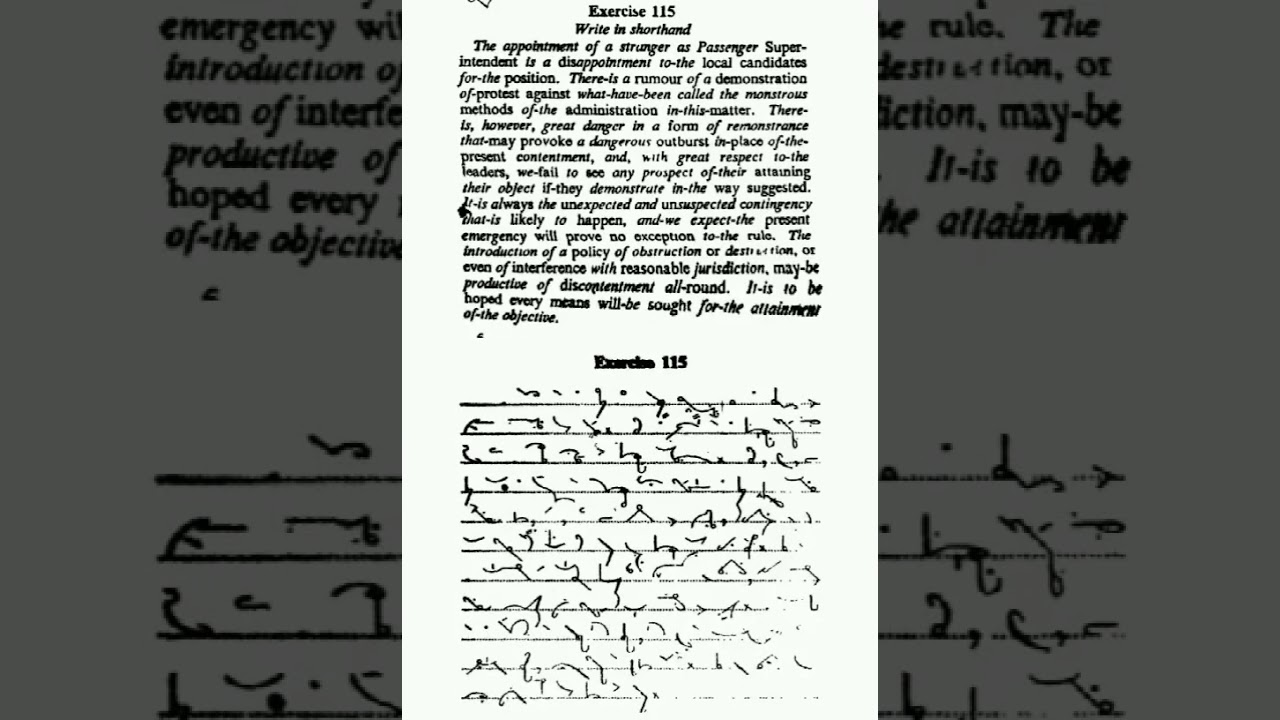 Pitman Shorthand Exercise No 115..