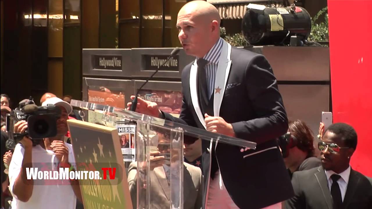 Pitbull touching Speech at JLO - Jennifer Lopez Hollywood walk OF Fame Ceremony