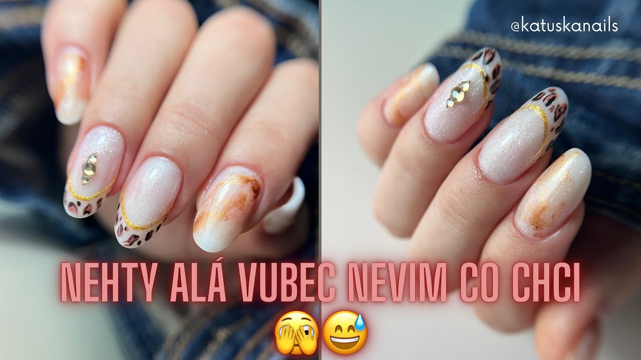 Gel: Doplnění, zúžení tvaru, zdobení s akvarelem a zvířecí francie 💅