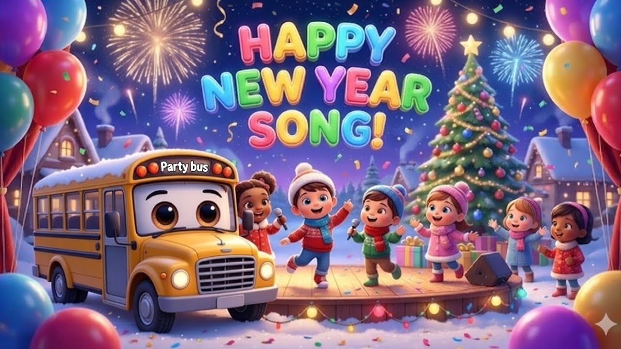Happy New Year song for Kids| Kids party | Party bus | Long Loop video