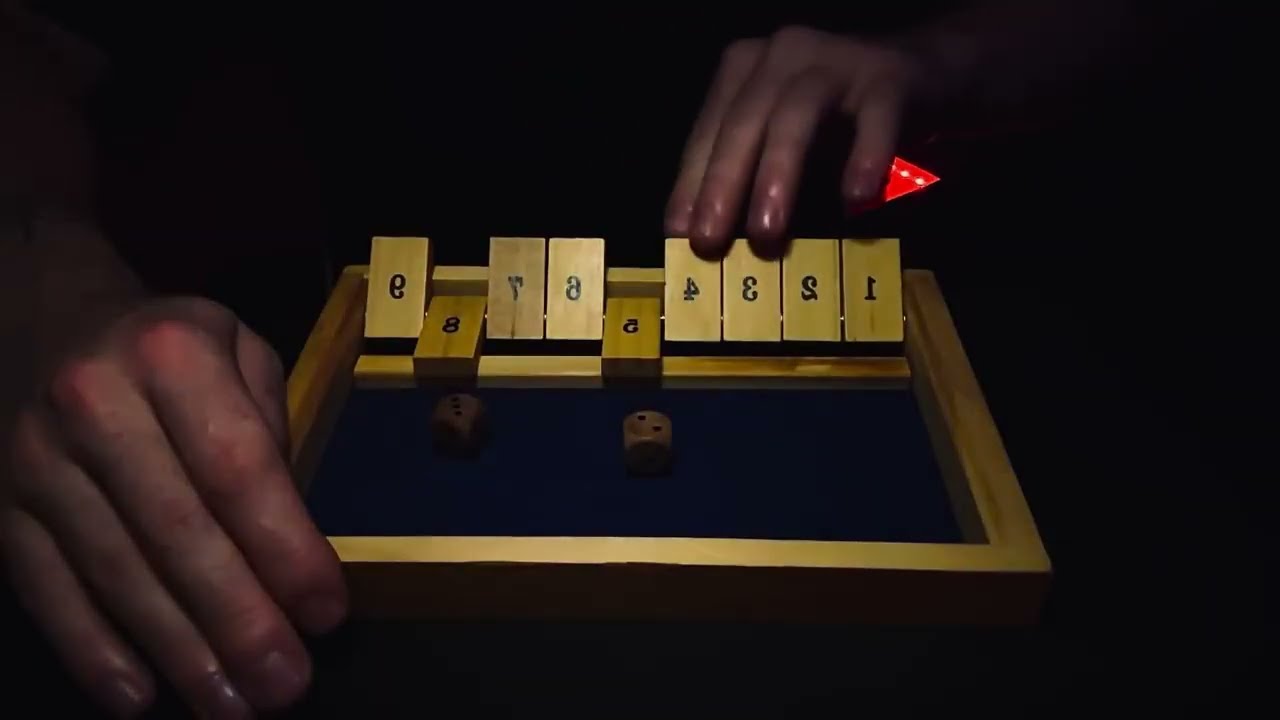 shut the box asmr 😴💤 | asmr soft, inaudible whispers, mouth sounds, tapping & wood sounds 🎲🪵