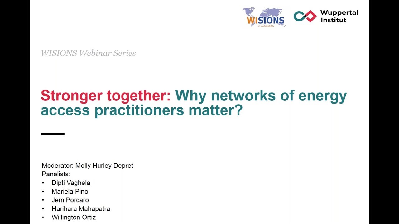Stronger Together: Why Networks of Energy Access Practitioners Matter