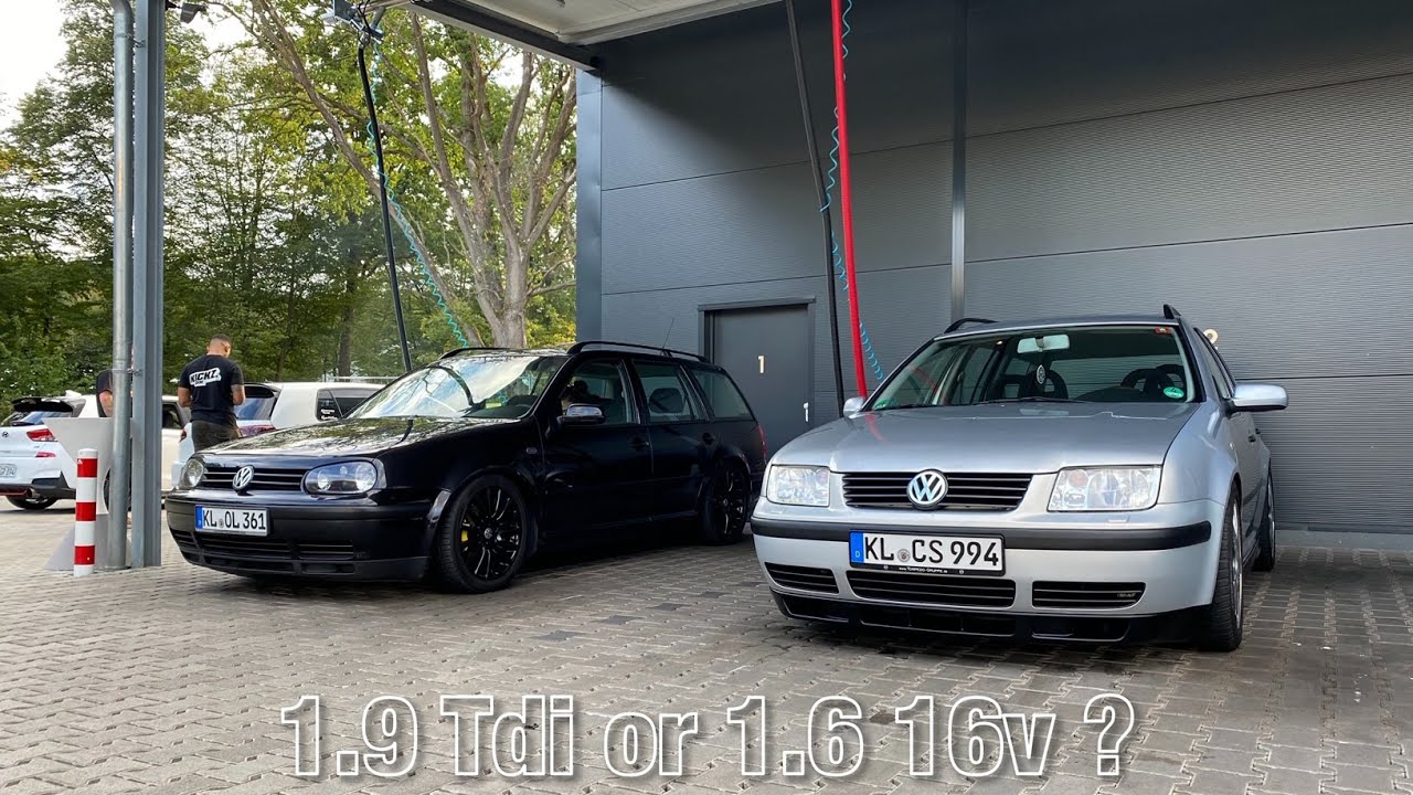 Какой универсал победит в гонке? (Mk4 1.9 tdi против 1.6 16v)