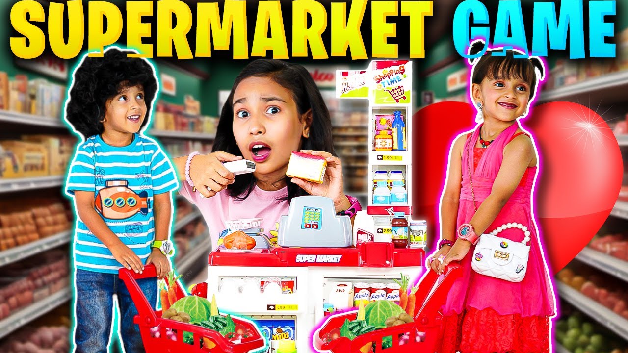 Supermarket Fun Game 🛒 ! | 😂 Pari & Adi Play Customer and Shopkeeper | #LearnWithPari #Aadyansh