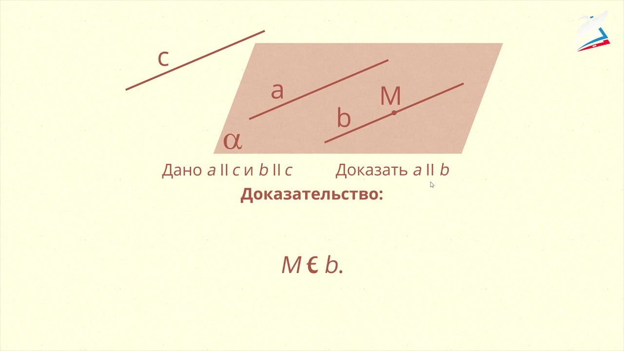 10.2  Параллельность прямых, прямой и плоскости