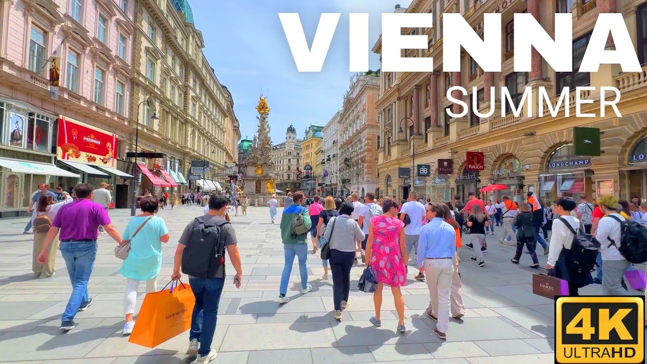Vienna Austria, June Walking Tour 4K UHD