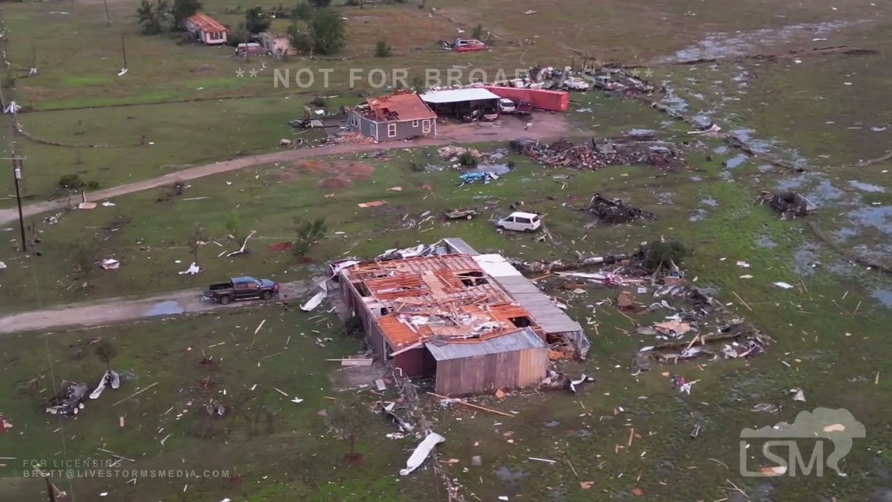 05-26-2024 Valley View, TX  - First light reveals major damage from deadly tornado