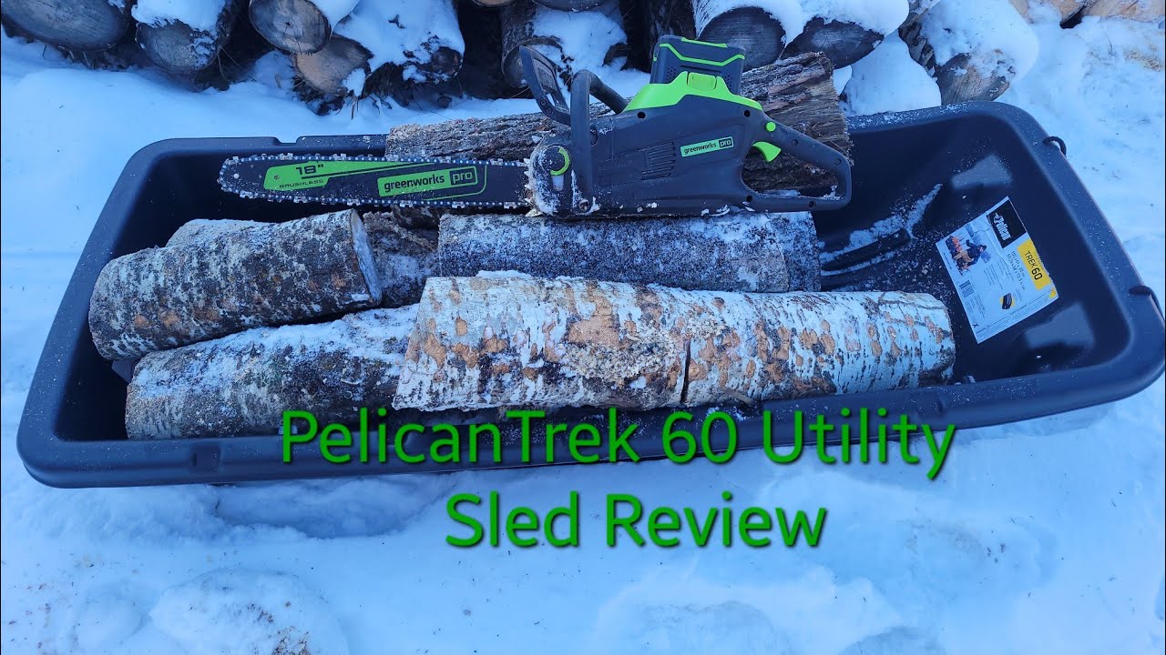 Trek 60 Sled Pelican Trek 60 inch Utility Toboggan Review for Hauling Firewood to Wood Boiler.