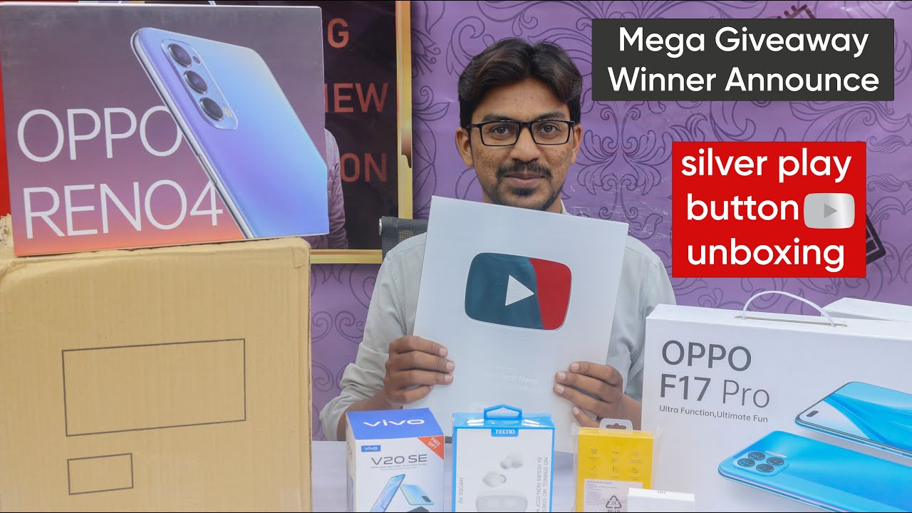 Youtube Silver Play Button Unboxing | Mega Giveaway Winner Announce