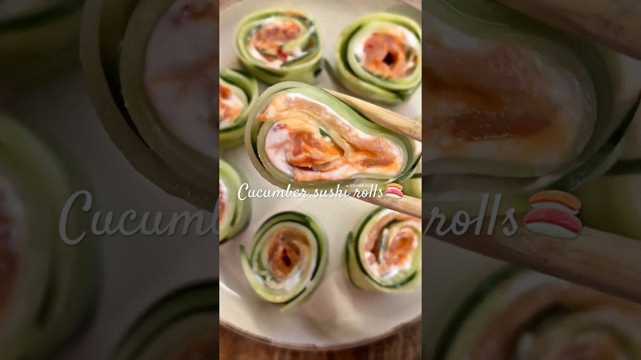 Easy Christmas Low Carb Appetizer | Cucumber Sushi Rolls