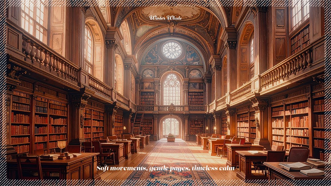 Quiet Library for Study & Reading | Peaceful Ambience for Deep Focus | 도서관 앰비언스