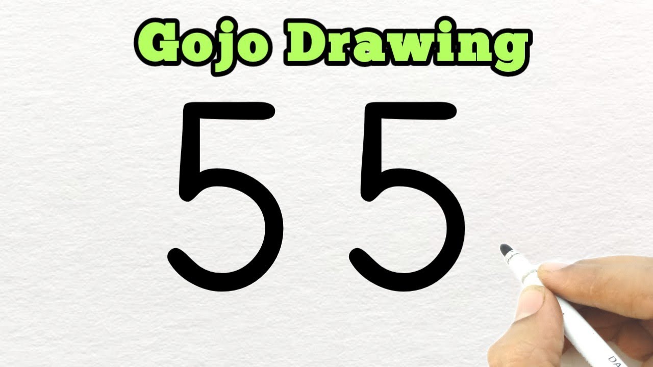 How to Draw Gojo Saturo with 55 Number | Easy Gojo Drawing for Beginners | Beautiful Anime Drawing 