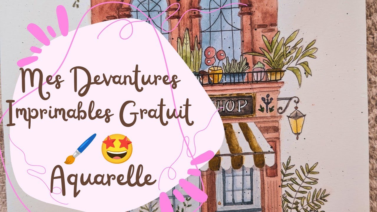 Mes Boutiques à l'aquarelle 🖌️😍 Imprimable Gratuit 😍 #urbanwatercolor #aquarelle #aquarelledebutant
