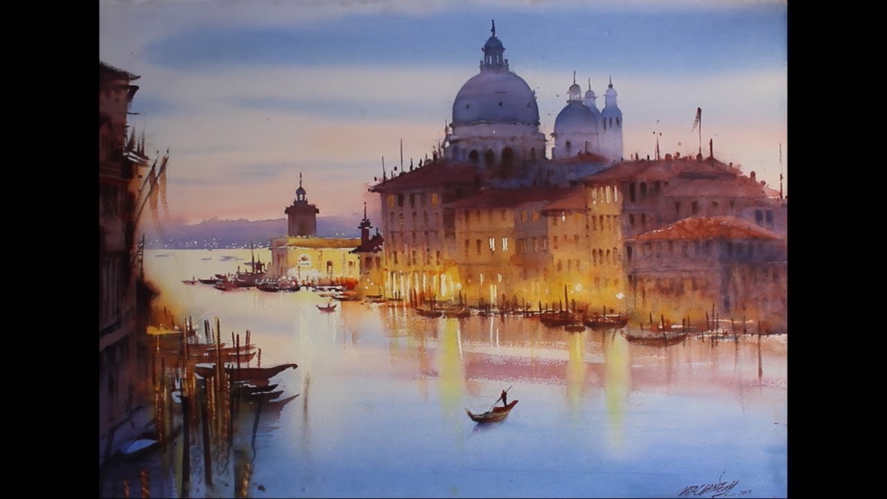 Watercolour Landscape Painting | Beauty Of Venice | Ganesh Hire | Watercolour Painting Tutorial