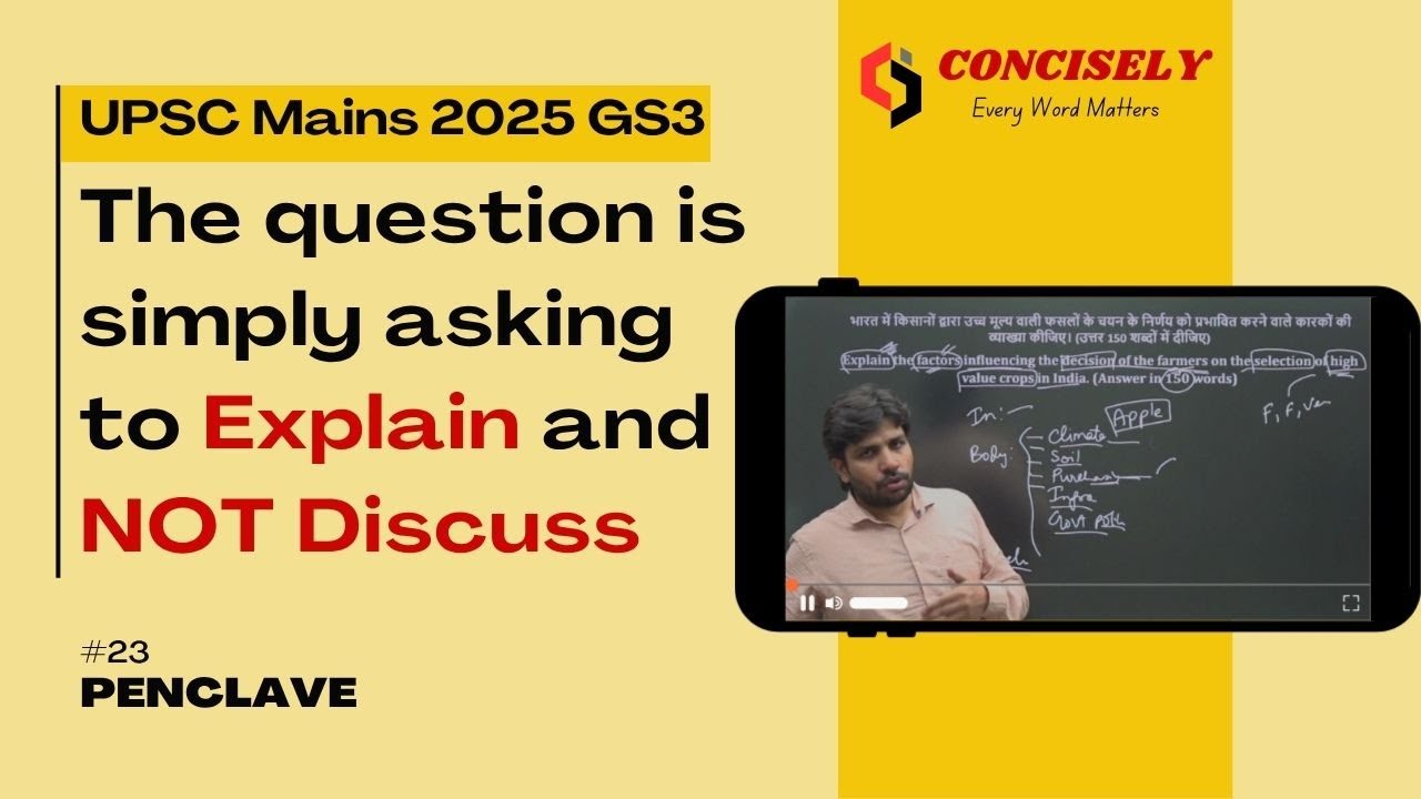 UPSC Mains PYQ 2025 | Factors Influencing Selection of High Value Crops | Answer Writing Approach
