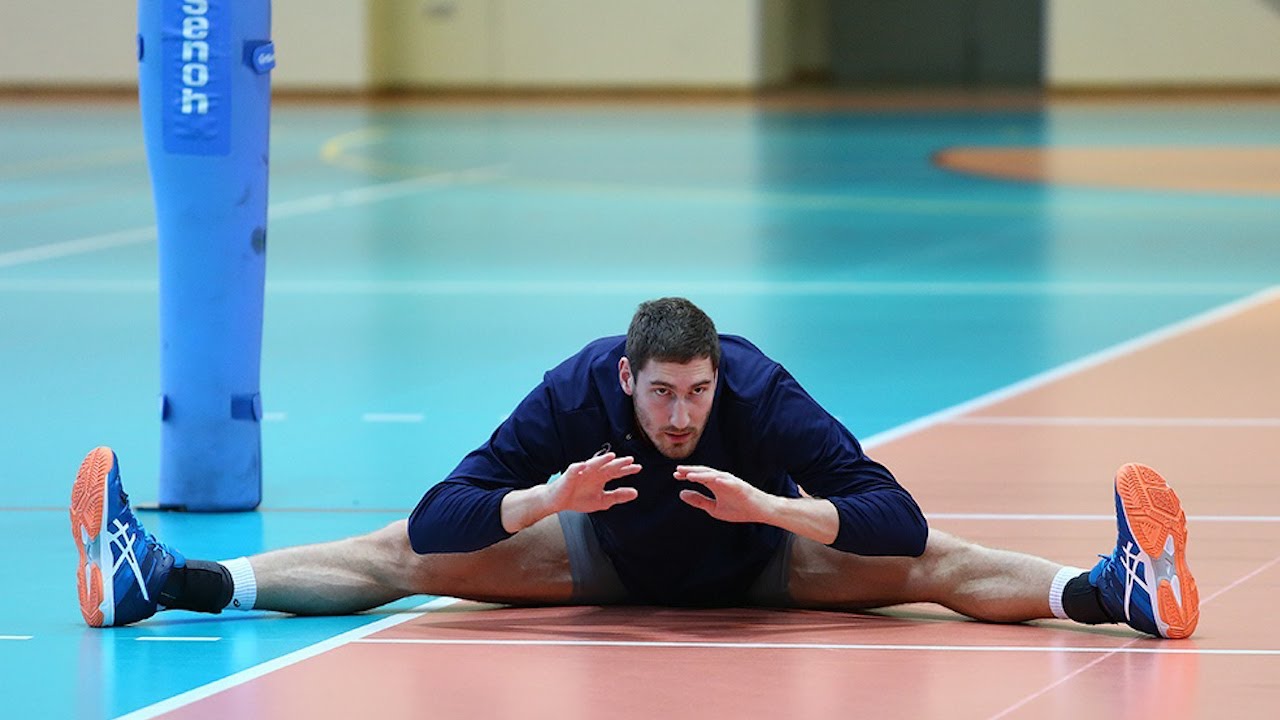 Волейбол. Сборная России. Разминка перед тренировкой. | Russia volley team. Warm up before training.