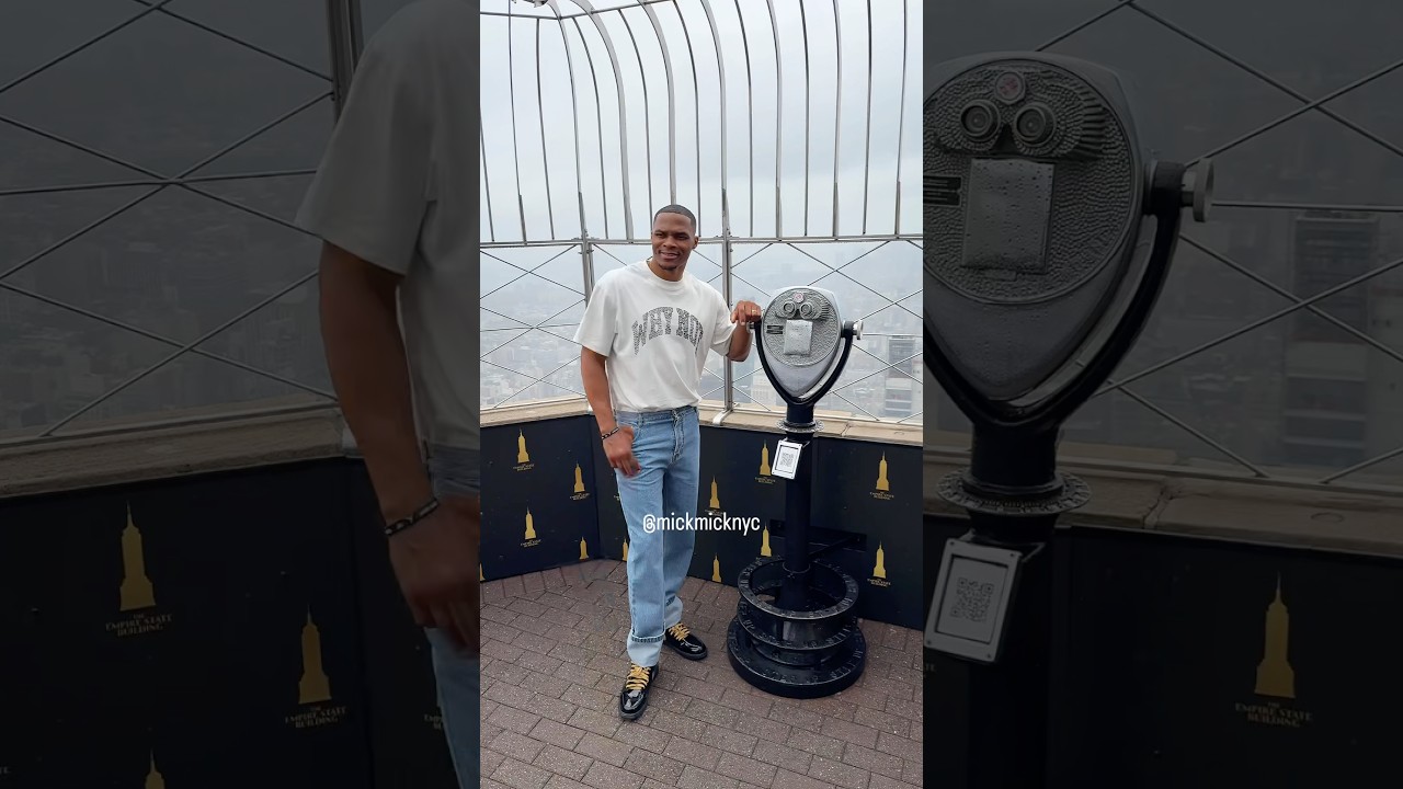 NBA Star, Russell Westbrook, Kicks Off New York Fashion Week at the Empire State Building