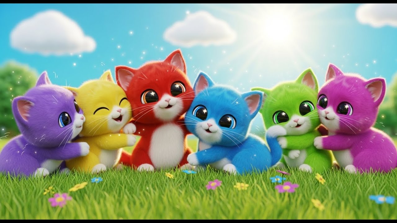 Vijf Kleine Kittens Knuffelen Elkaar | Lief & Zacht Liedje voor Peuters