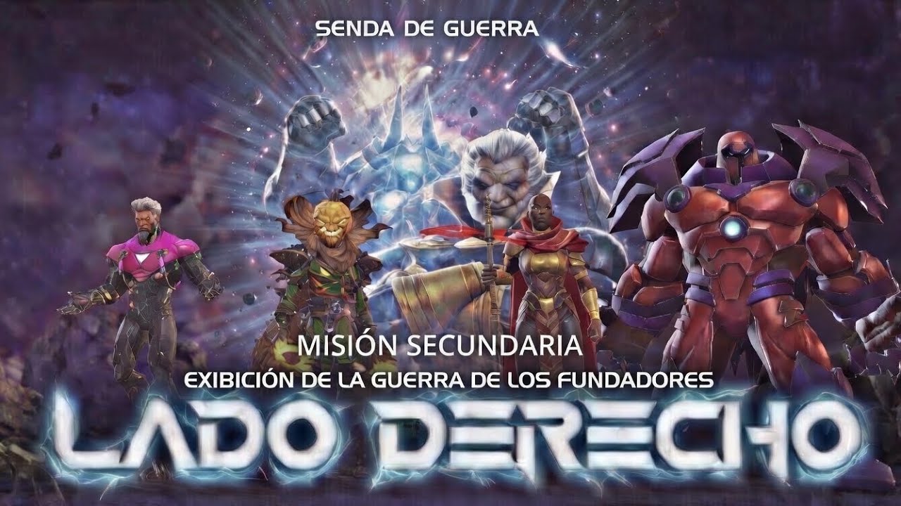 EXIBICION DE LA GUERRA DE LOS FUNDADORES. (LADO DERECHO).#mcocgameplay  #marvelbatalladesuperheroes 