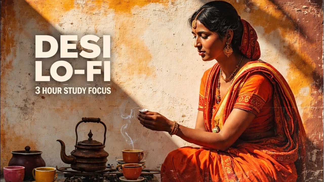 Desi Lo-Fi ☕ 3 Hours of Calm Focus | Warm Tea-Time Beats for Study & Late Nights