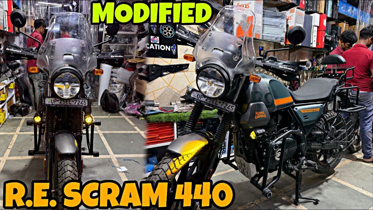 ROYAL ENFIELD SCRAM 440 ko kardia loaded Touring Modification | Crash Guard | TopRack | Saddle |