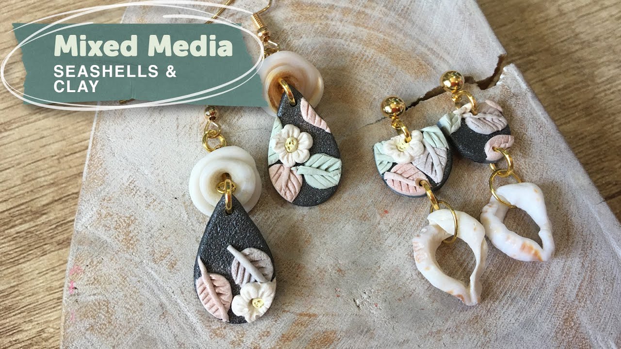 Polymer Clay Tutorial 81: Seashells and Clay Mixed Media Art