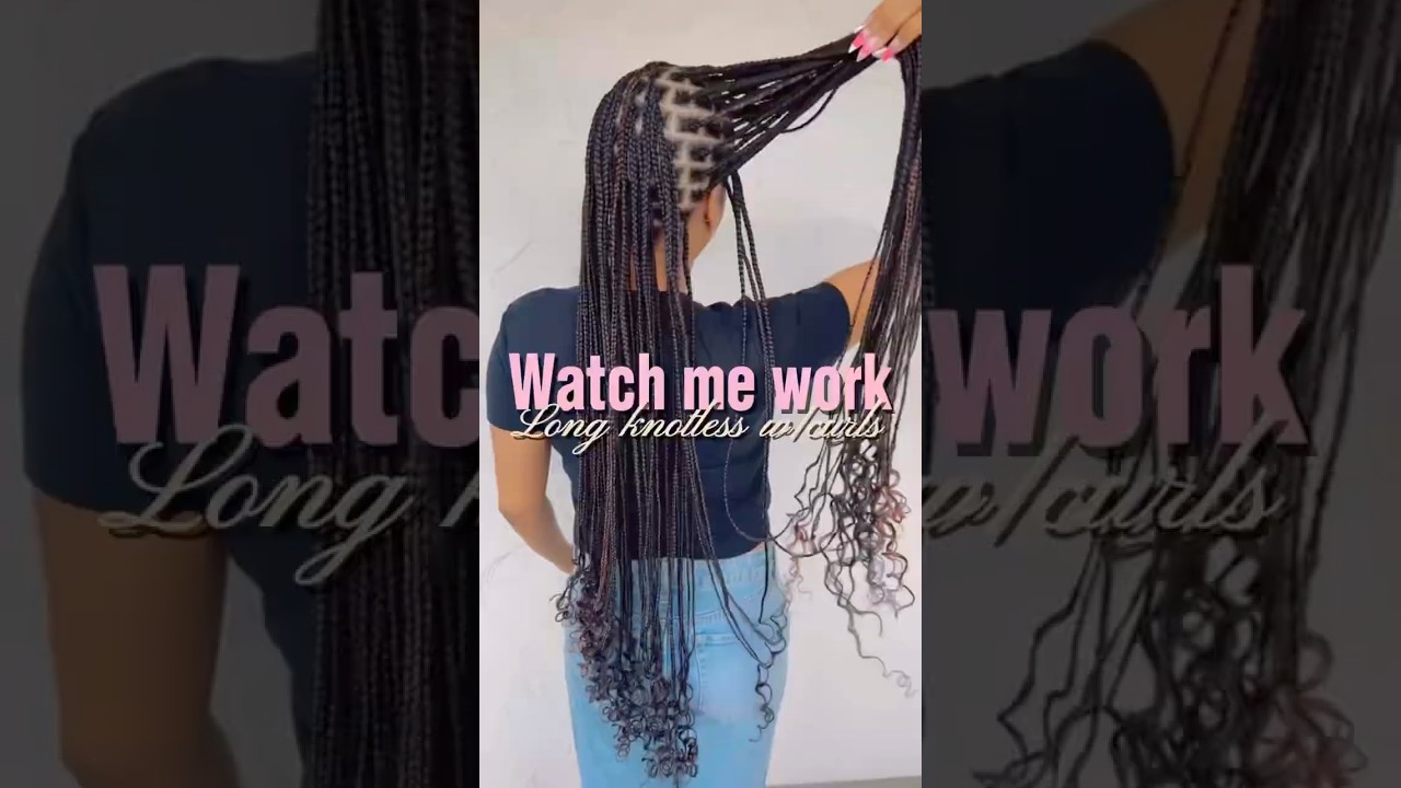 Long knotless braids w/curls🎀