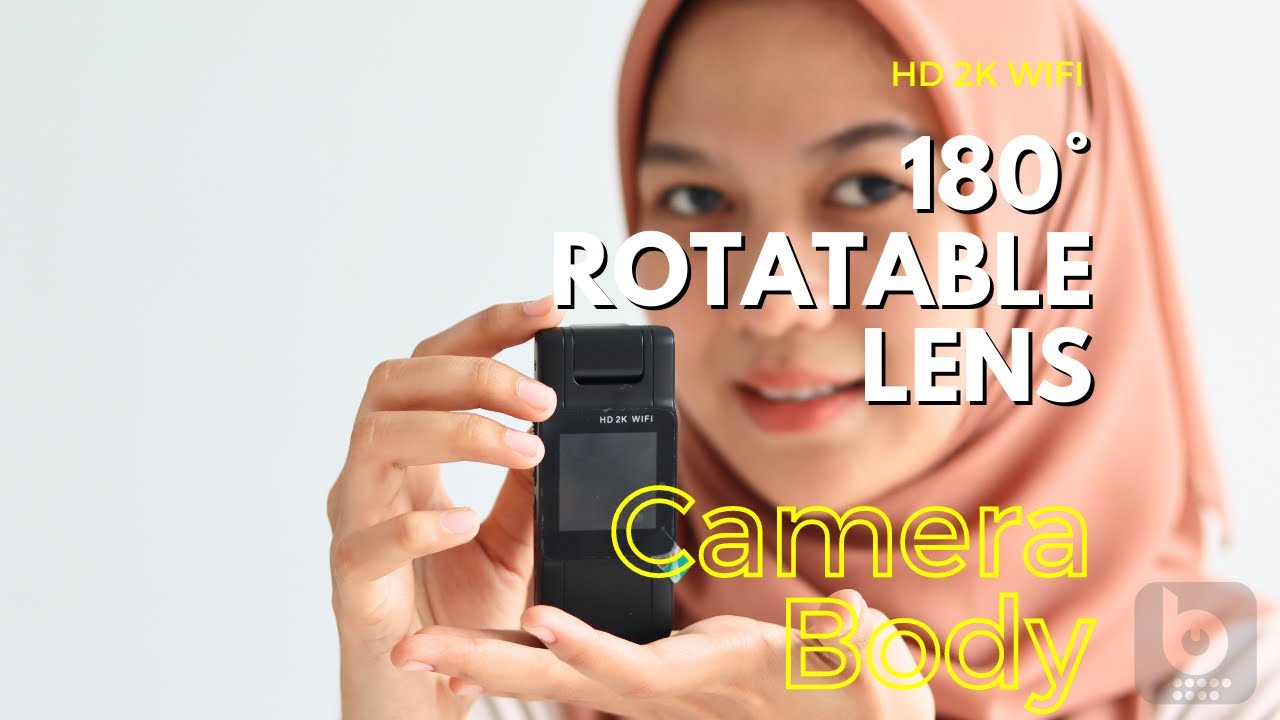 REVIEW BODY CAMERA WIFI WITH SCREEN RESOLUSI 2K 180 CAMERA ROTATE