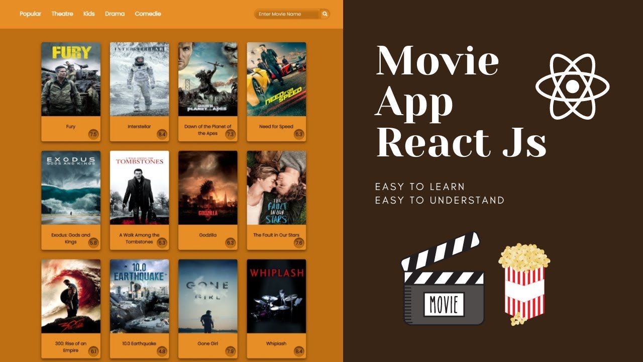 Movie App using React Js| TMDB Api | Hooks in react |useState(),useEffect() for beginners.