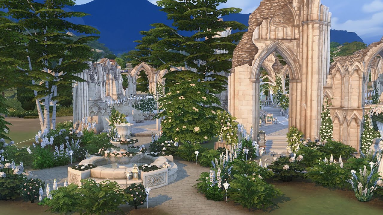 Wedding venue in Ruins / THE SIMS 4 / NO CC / stop motion