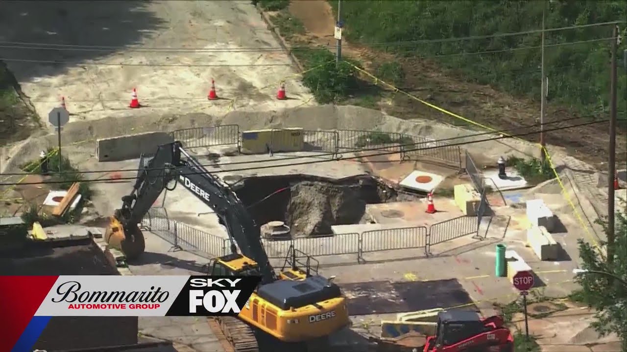 Rain causes  massive street collapse in north St. Louis
