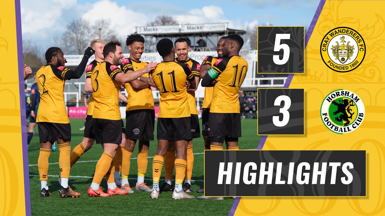 Cray Wanderers VS Horsham |  5 - 3  | HIGHLIGHTS | 8 Goal Thriller On A Very Windy Day!
