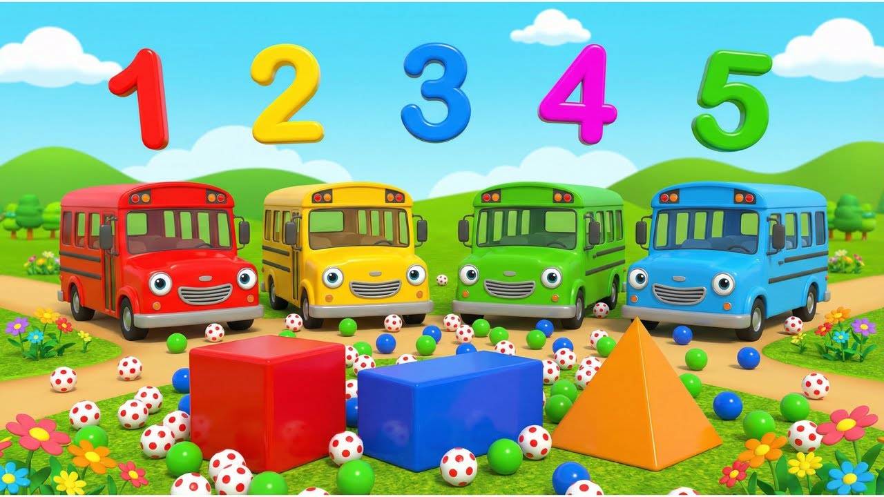 Baby Shark Song - firetruck color pool play Colorful cars - Baby Nursery Rhymes & Kids Songs