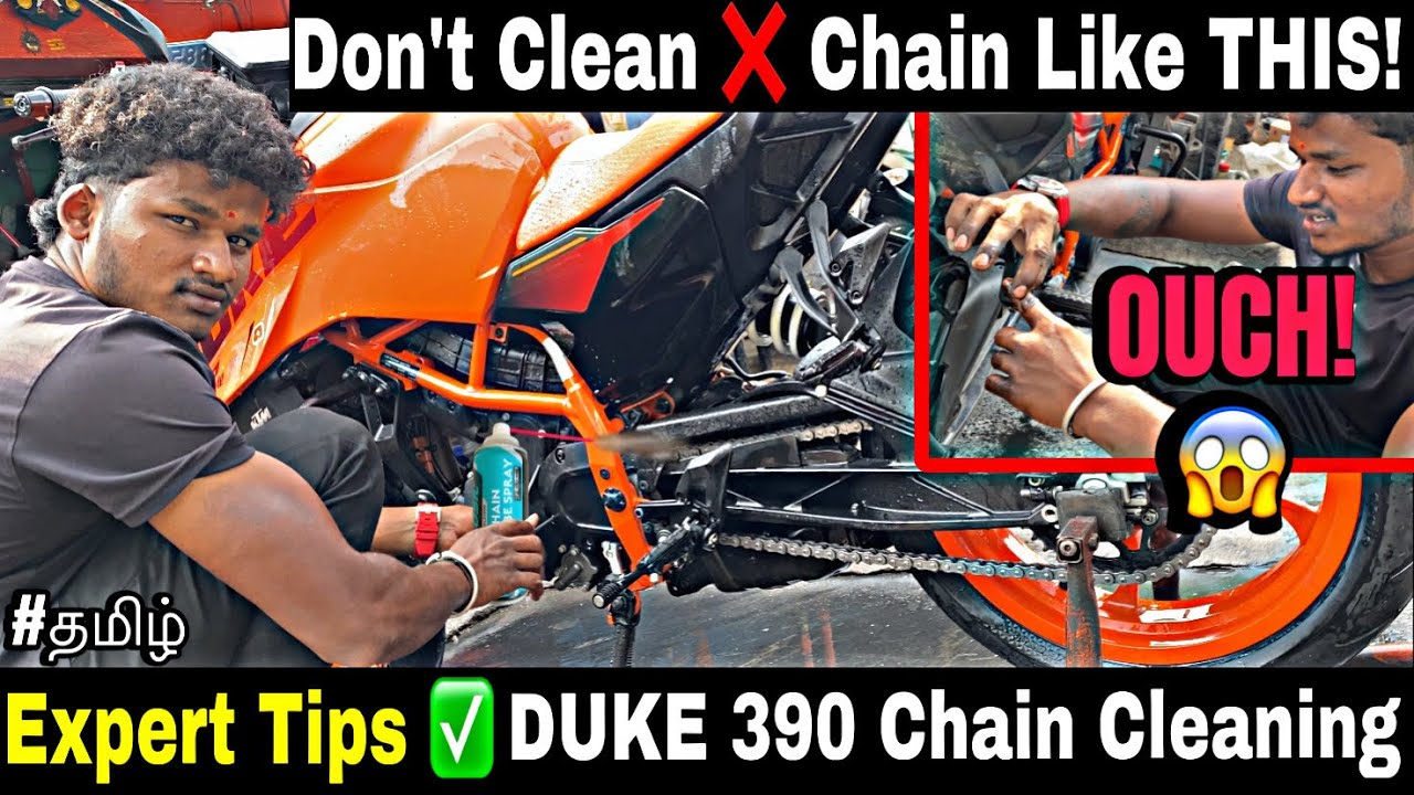DUKE 390 Chain Care Tips &ndash; Watch This Before You Clean Chain! 🔥 #ktm #duke390 #tamil 