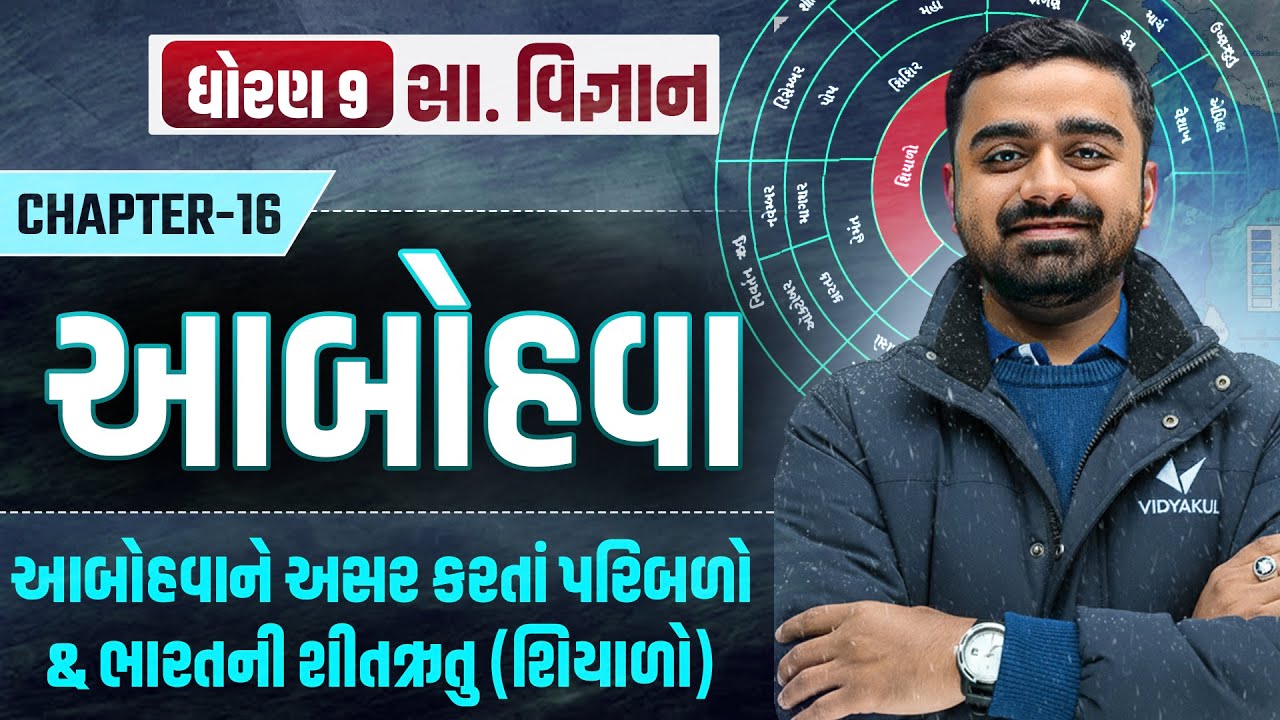 Std 9 SS Ch-16 આબોહવા | આબોહવાને અસર કરતા પરિબળો + ભારતની શીતઋતુ Full Explanation In Gujarati