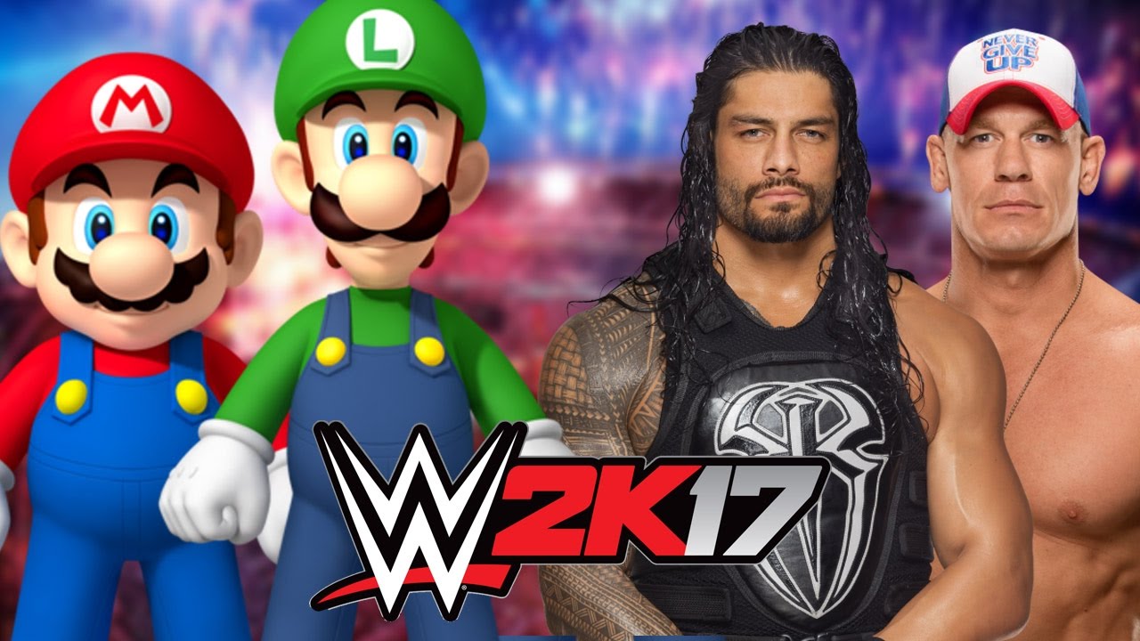 Mario and Luigi vs John Cena and Roman Reigns