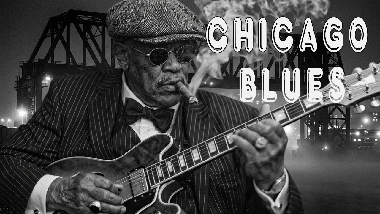 Midnight Smoke & Slow Chicago Blues 🎶 Soulful Electric Blues Lounge for Night Drive & Relaxation
