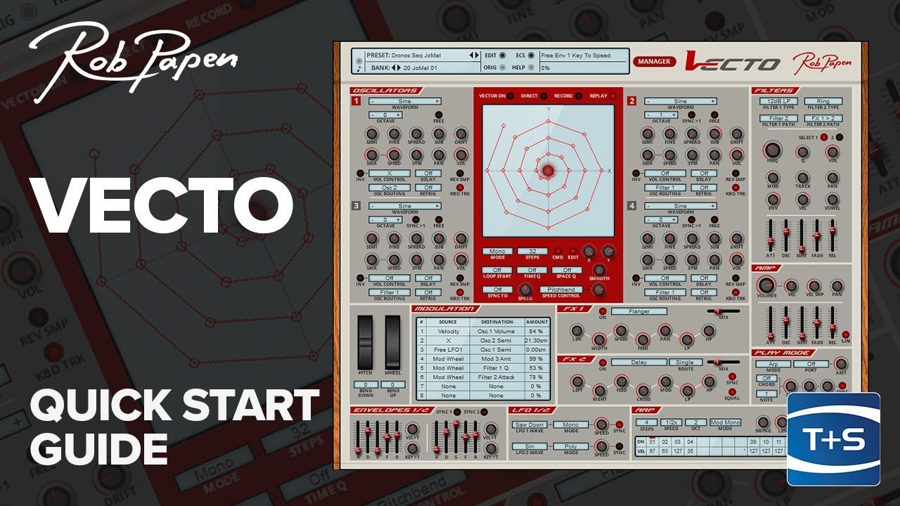 Rob Papen Vecto synth plug-in - Quickstart Guide | Features and Presets