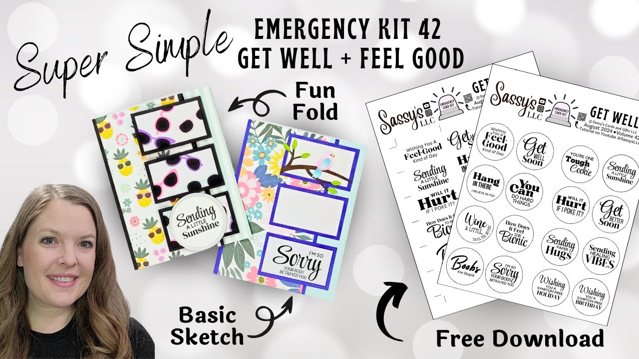 Free Printable w/ Card Sketch 2 Ways Emergency Kit 42 Get Well