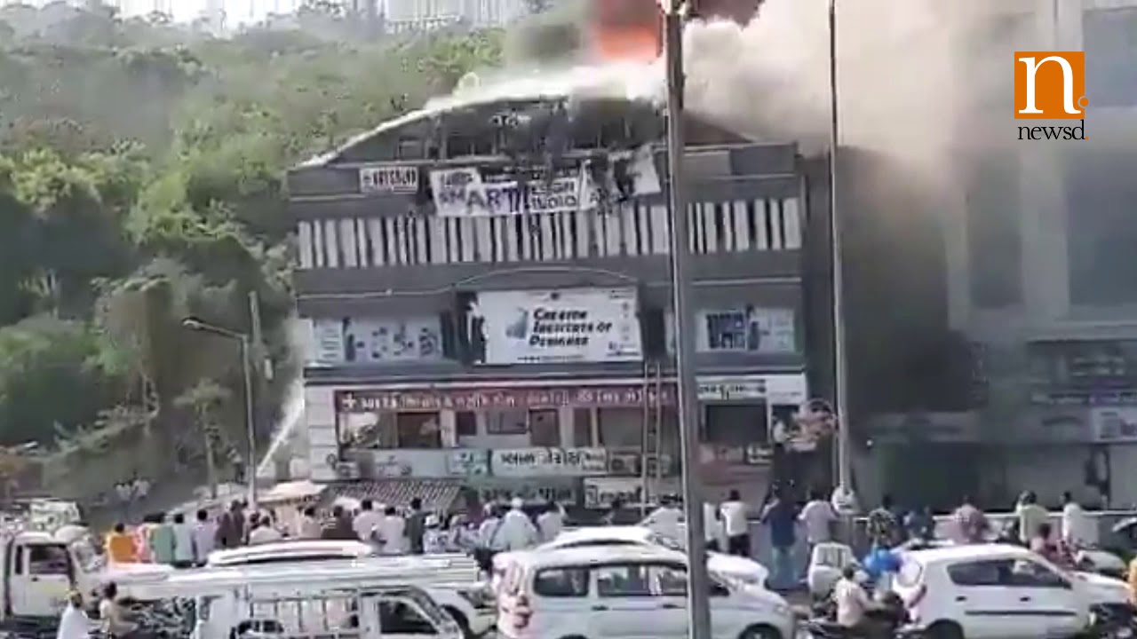 Surat: Massive fire at a building; 10 people jump off from top