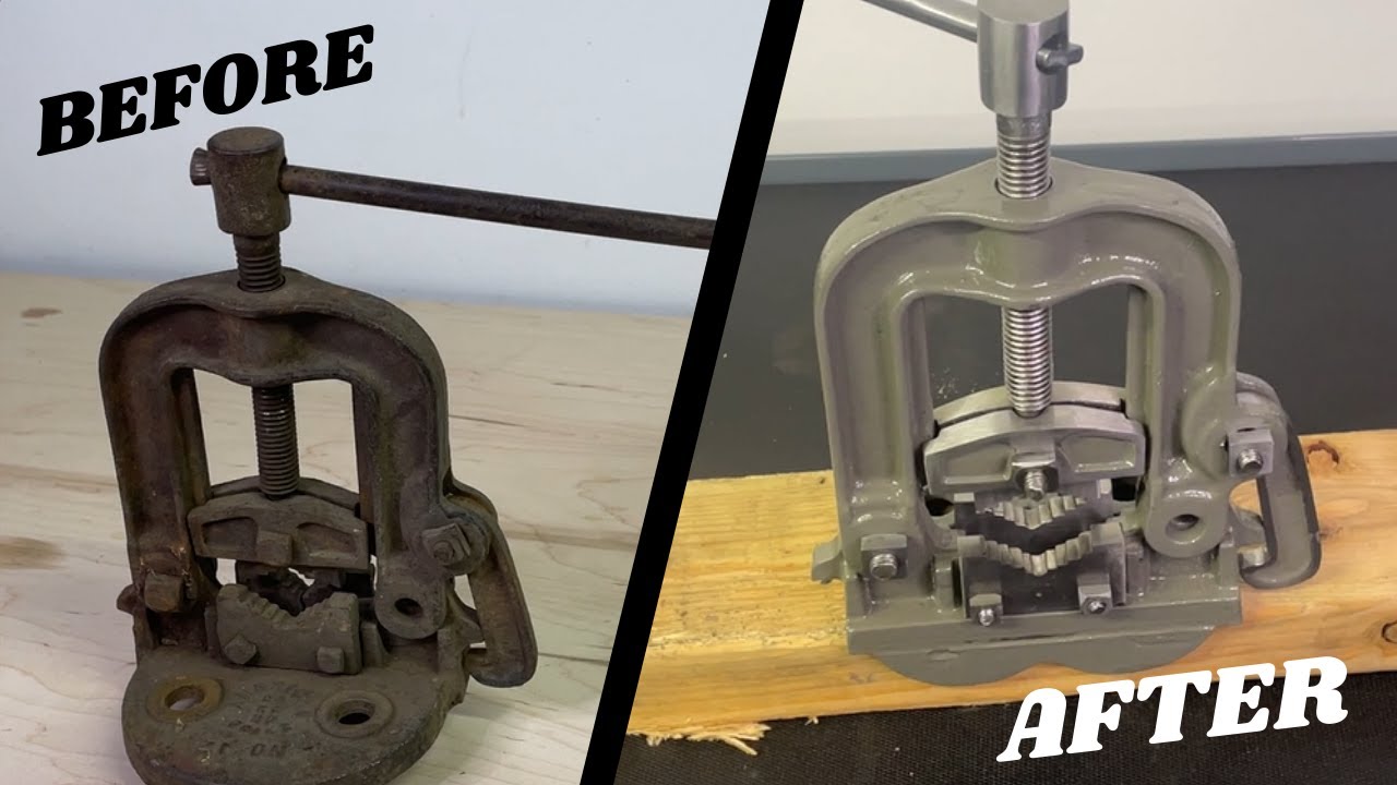 Century Old Broken Pipe Vice Restoration ASMR