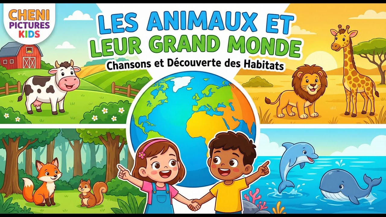 “Les Animaux et Leur Grand Monde 🌍 | Chansons et Découverte des Habitats pour Enfants”