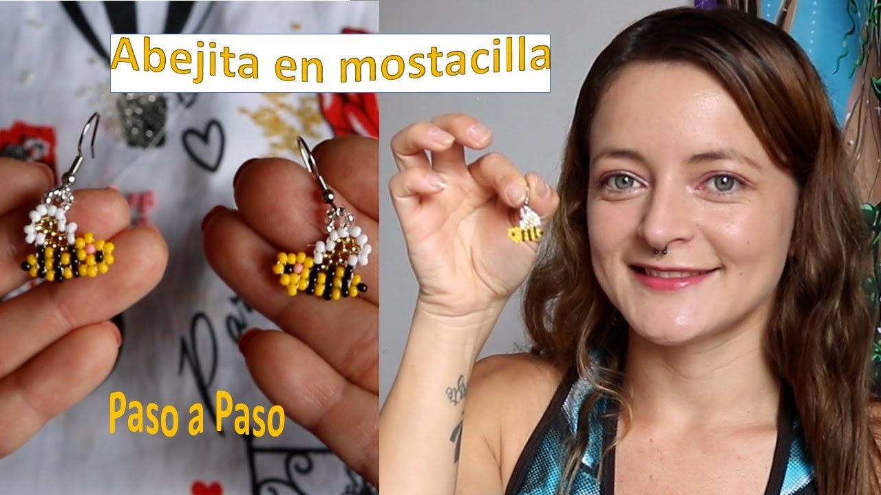 Como tejer abeja pequeña en mostacilla fácil (paso a paso) Aniara Sanarte