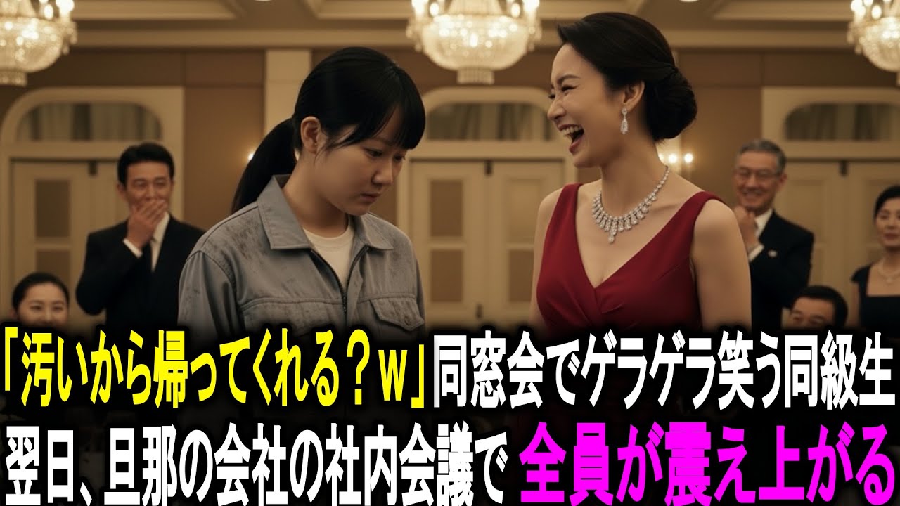 「汚いから帰ってくれる?w」同窓会でゲラゲラ笑う同級生。翌日、旦那の会社の社内会議で全員が震え上がった